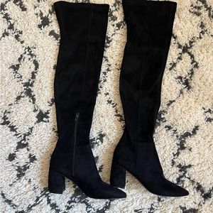 Steve Madden Nifty Over-the-Knee Black Boots, NWOT